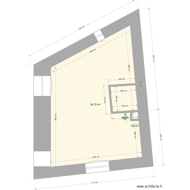 plan de masse maçon. Plan de 1 pièce et 35 m2