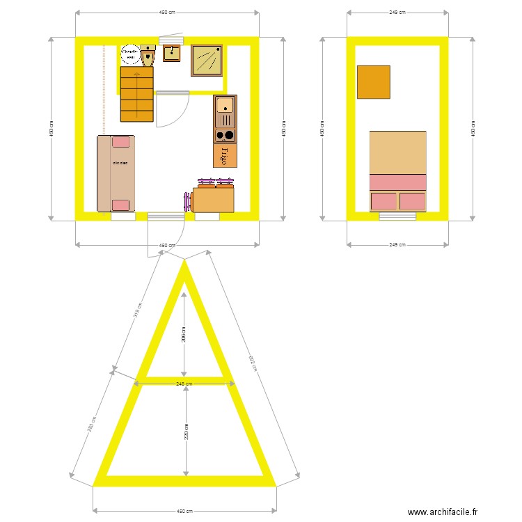 Tipi en version 30 m2 . Plan de 0 pièce et 0 m2