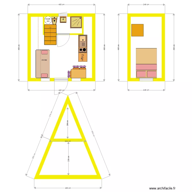 Tipi en version 30 m2 . Plan de 