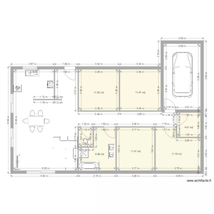 Maisons Beaufs garage Nord. Plan de 