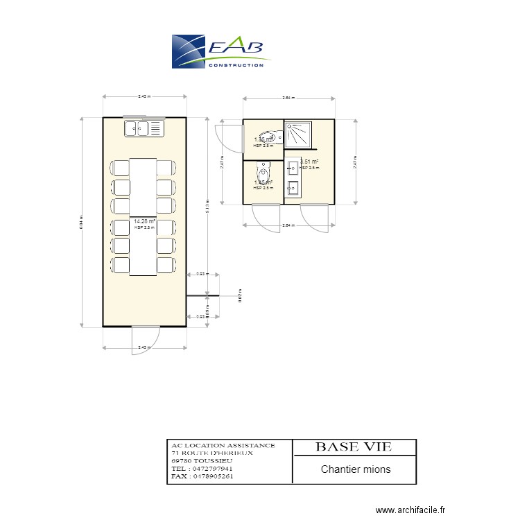 EAB Chantier mions. Plan de 0 pièce et 0 m2