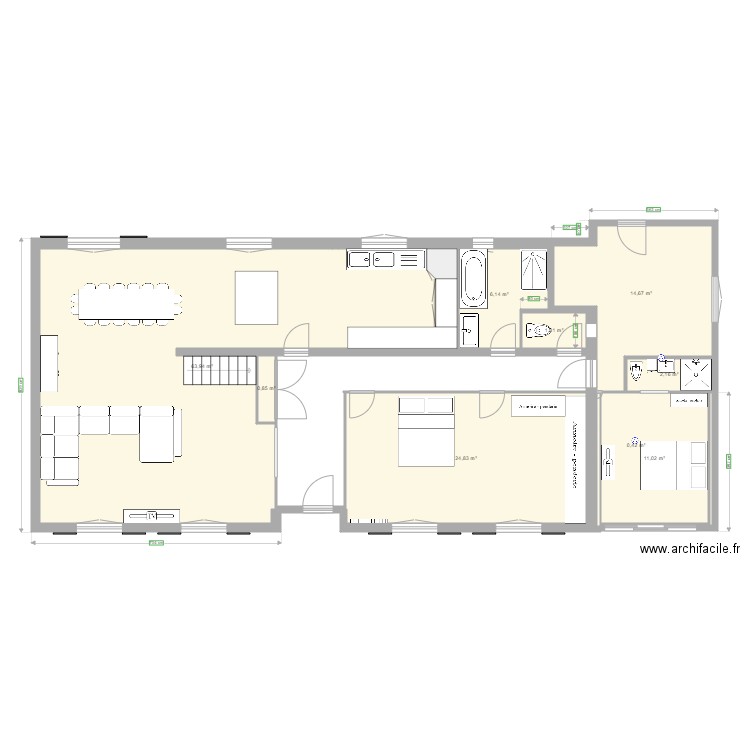 maison Bessines modifié avec chambre garage. Plan de 0 pièce et 0 m2
