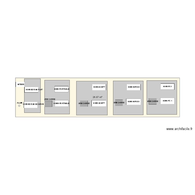 BRANCHEMENT REPARTITEUR. Plan de 1 pièce et 27 m2