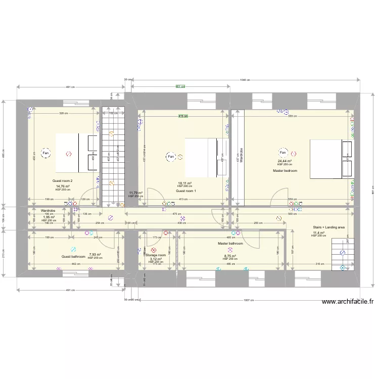 Castillon upstairs 3. Plan de 