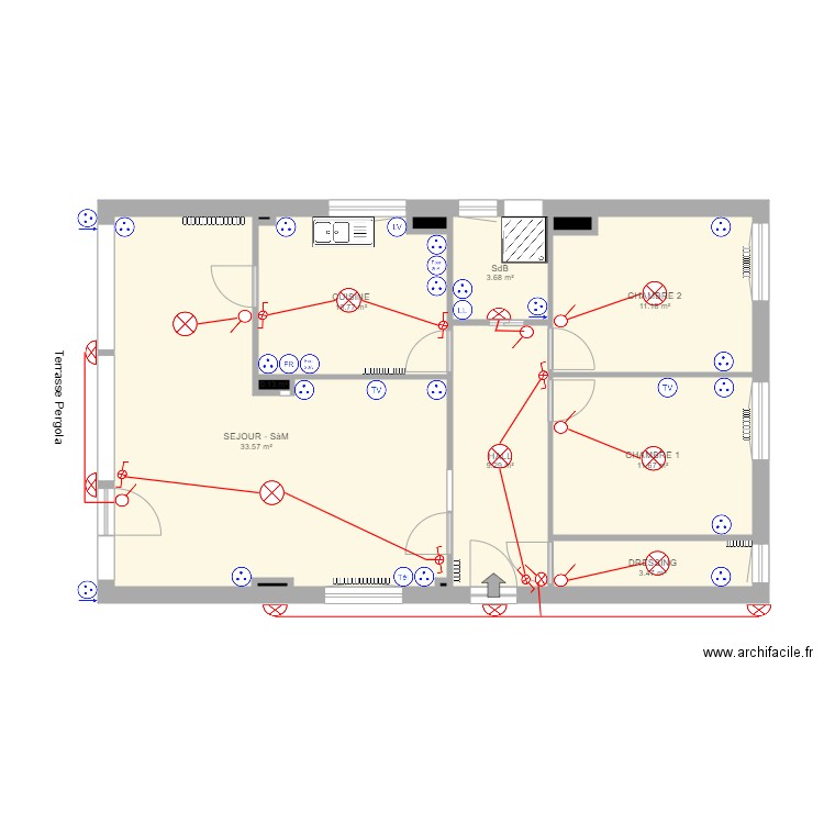 Alleyrat Plan Elec RdC. Plan de 0 pièce et 0 m2