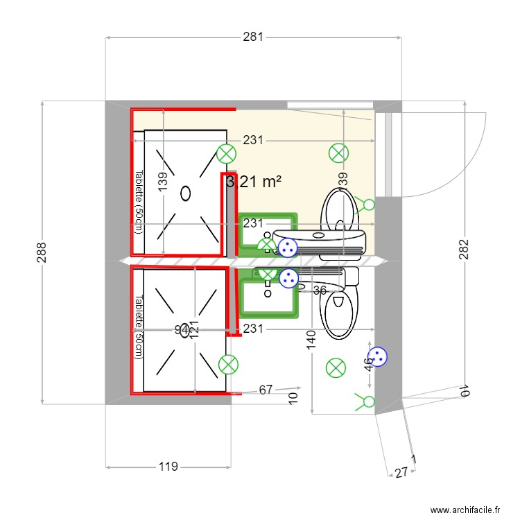 sdbetage option symétrique cloison 10 Max. Plan de 0 pièce et 0 m2