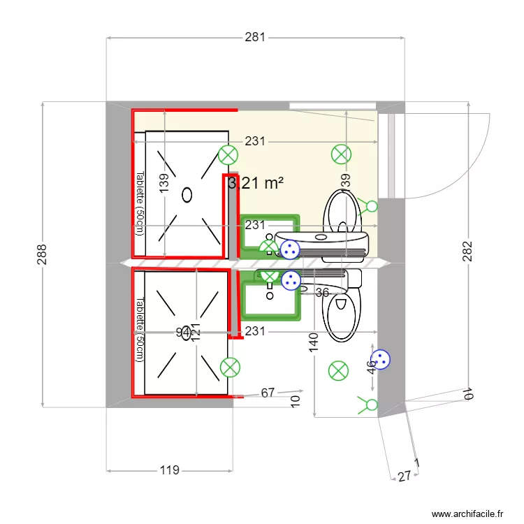 sdbetage option sym&eacute;trique cloison 10 Max. Plan de 