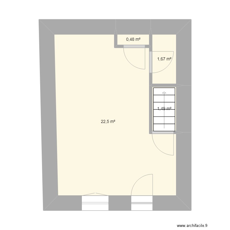 ILOT PONTAUMUR. Plan de 4 pièces et 26 m2