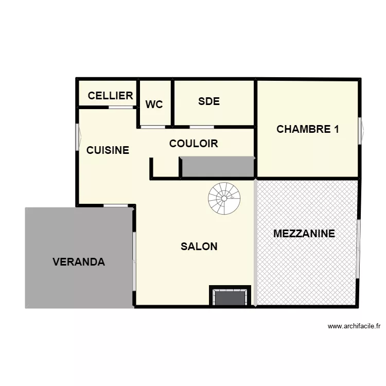 COURCELLE RH. Plan de 
