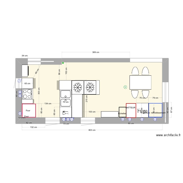 Cuisine pontivy3D bis. Plan de 1 pièce et 25 m2