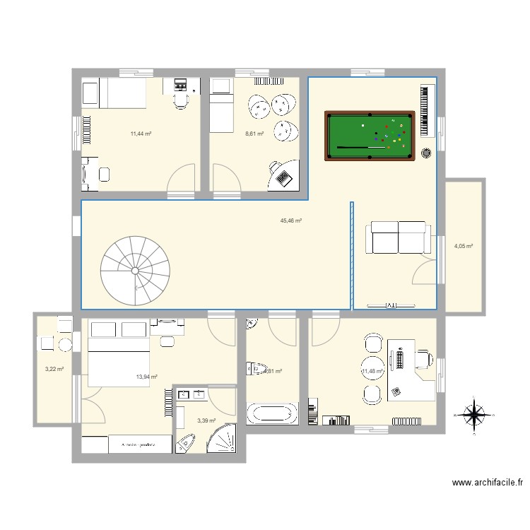 2 eme etage. Plan de 0 pièce et 0 m2