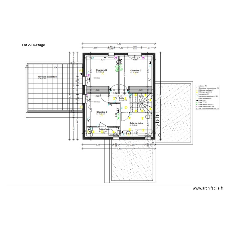 LOT 2-T4-ETAGE. Plan de 0 pièce et 0 m2
