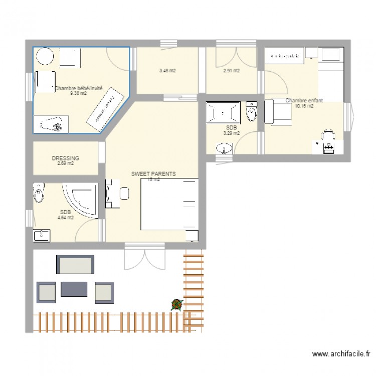 Plan maison HYM etage supérieur. Plan de 0 pièce et 0 m2
