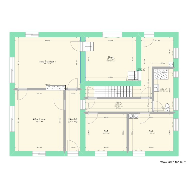 Caro  RdC transformé si airbnb au dessus. Plan de 0 pièce et 0 m2