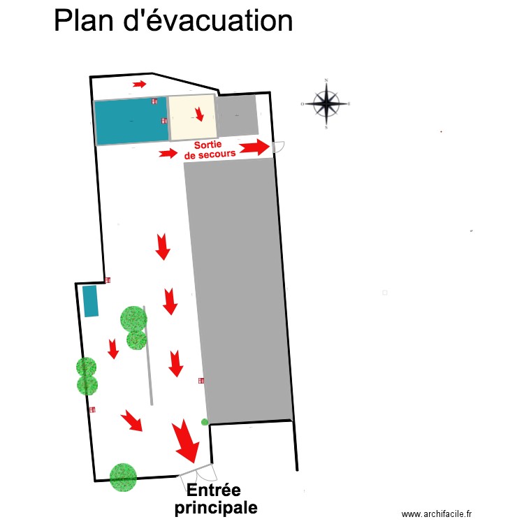 Forge plan evacuation. Plan de 4 pièces et 602 m2