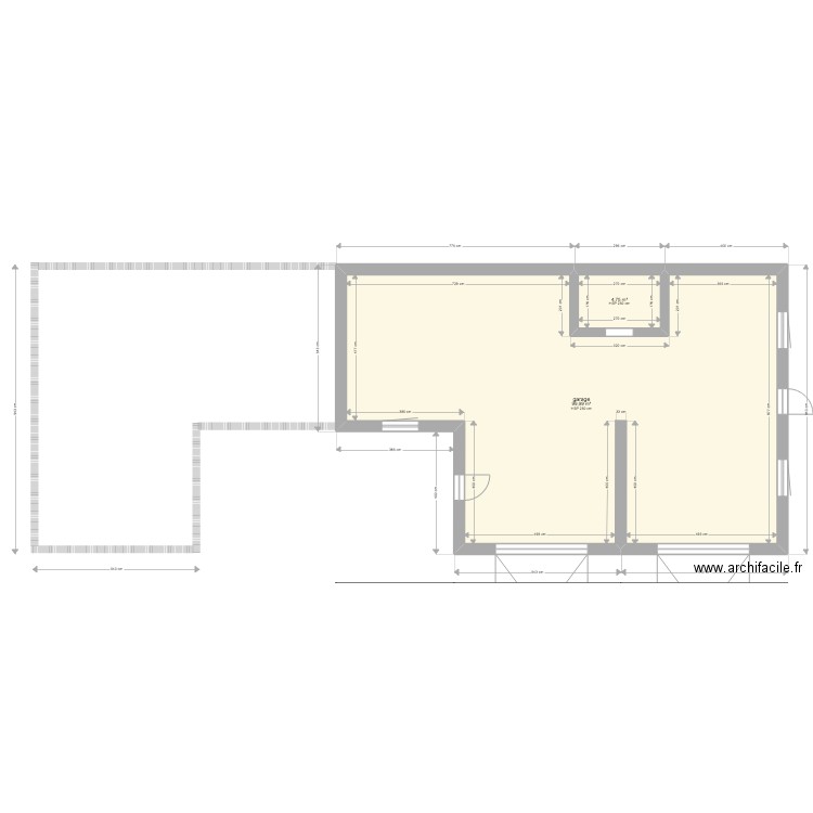 modif 2EME GARAGE. Plan de 2 pièces et 105 m2