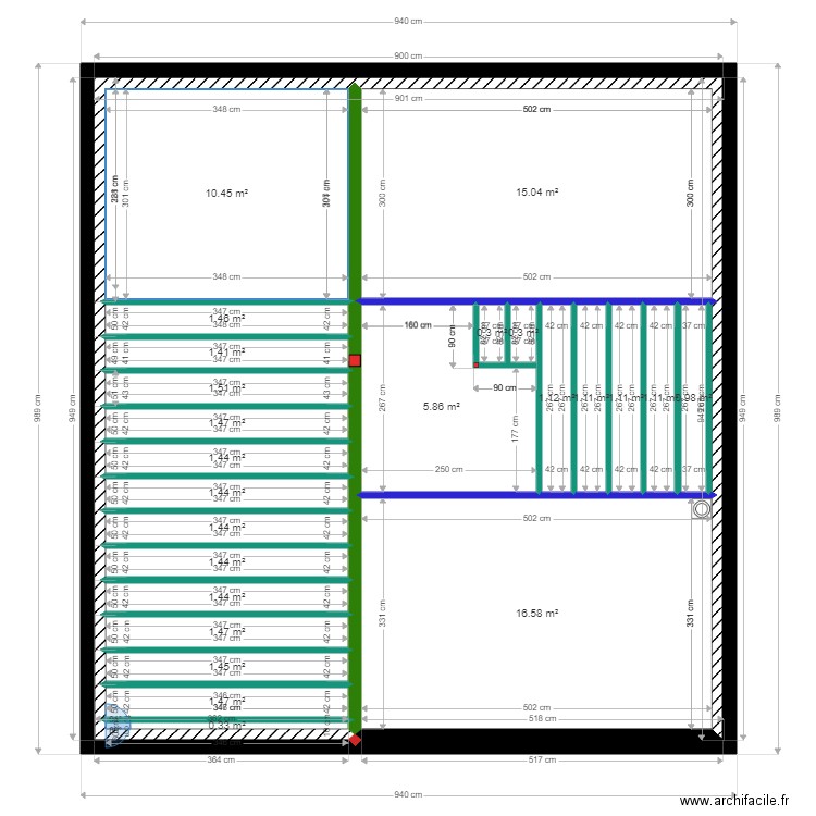 solivage revu. Plan de 0 pièce et 0 m2