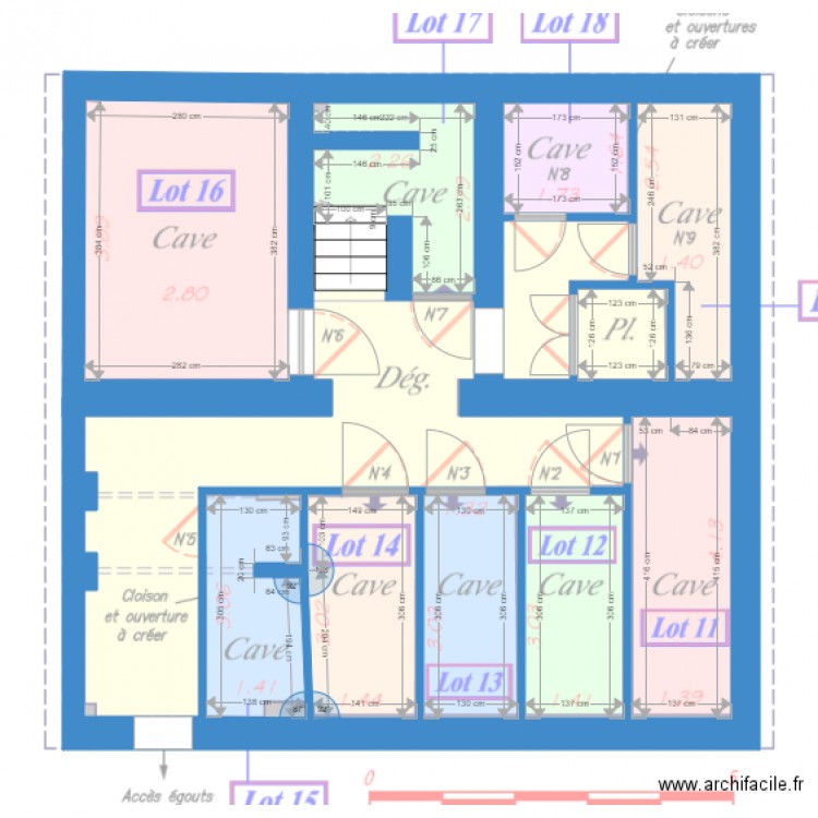 Caves. Plan de 0 pièce et 0 m2