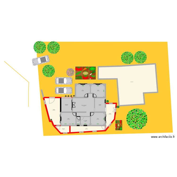 Plan avec cadastre +. Plan de 0 pièce et 0 m2