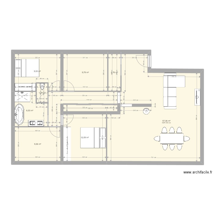 Maison st julien Montdenis. Plan de 8 pièces et 108 m2