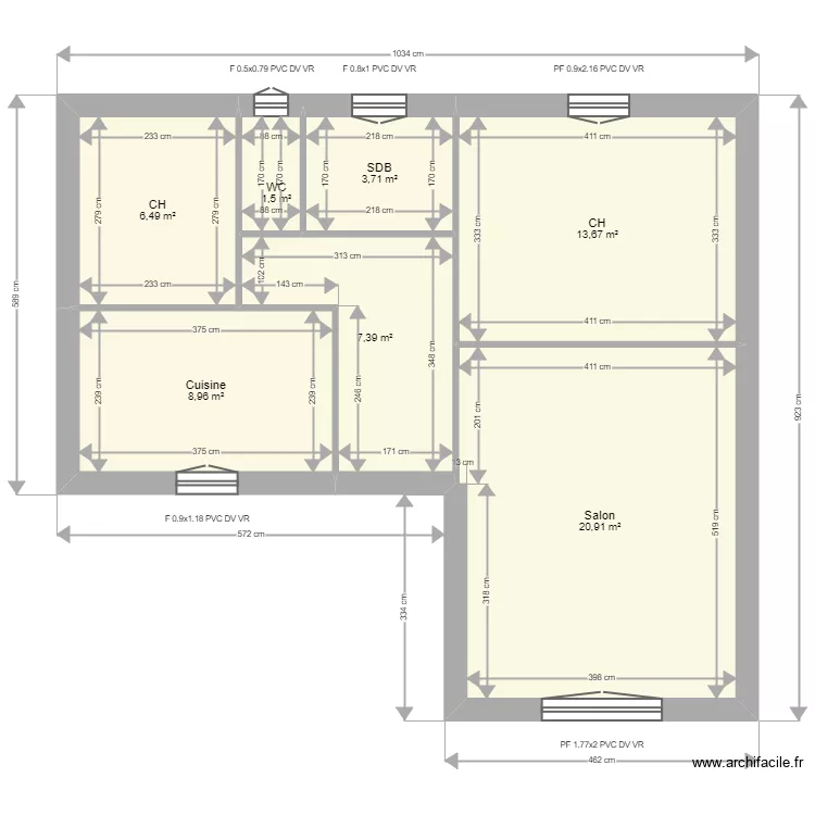 Appartement 8 . Plan de 