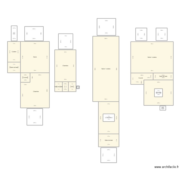 1er. Plan de 28 pièces et 175 m2