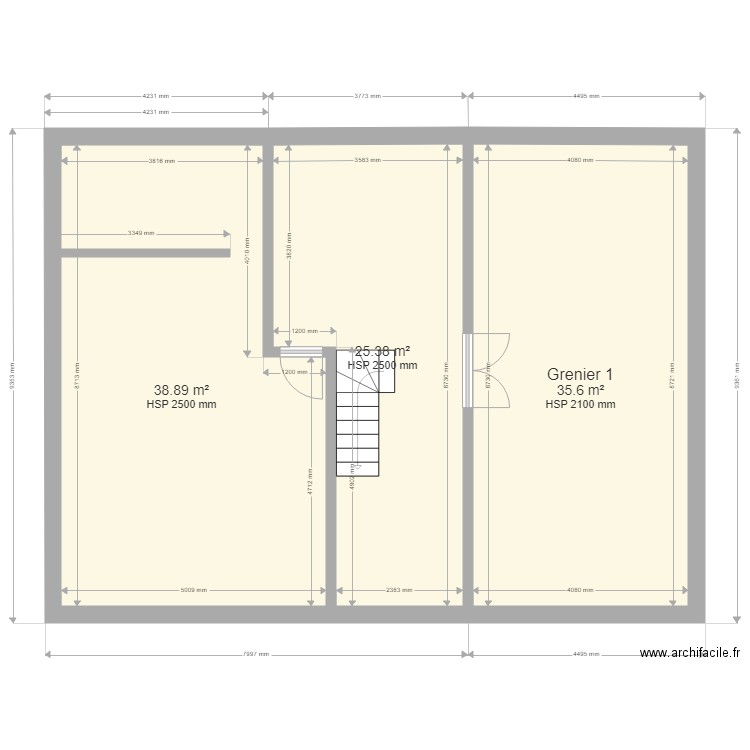 Plan du niveau 1 étage. Plan de 0 pièce et 0 m2