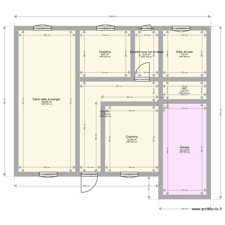 Augustin. Plan de 10 pièces et 192 m2