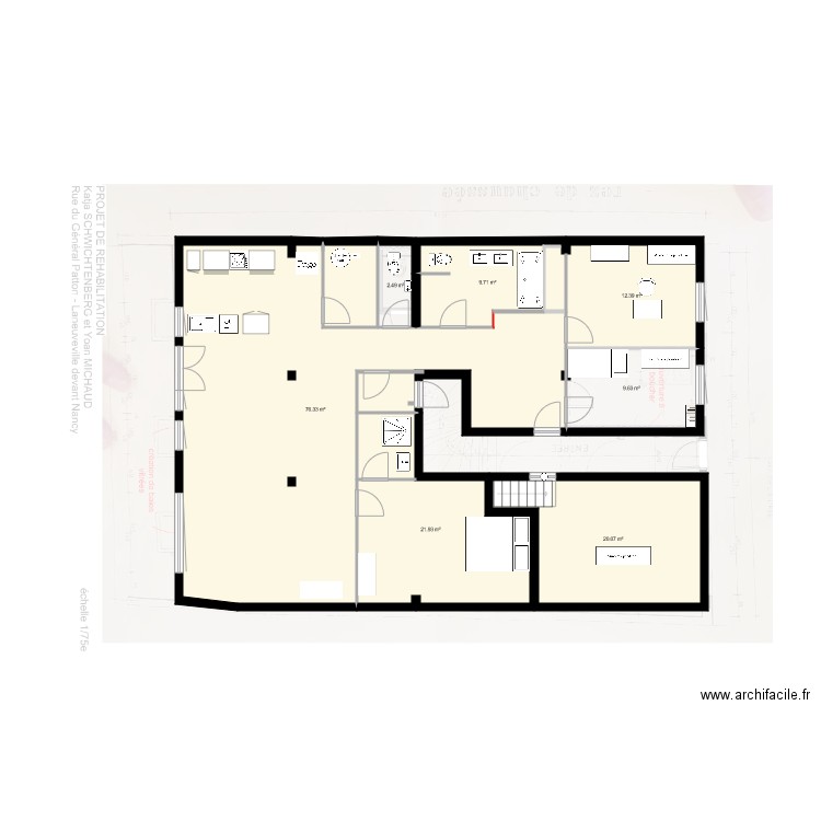 Y K Salle de bain ET ESCALIER. Plan de 0 pièce et 0 m2