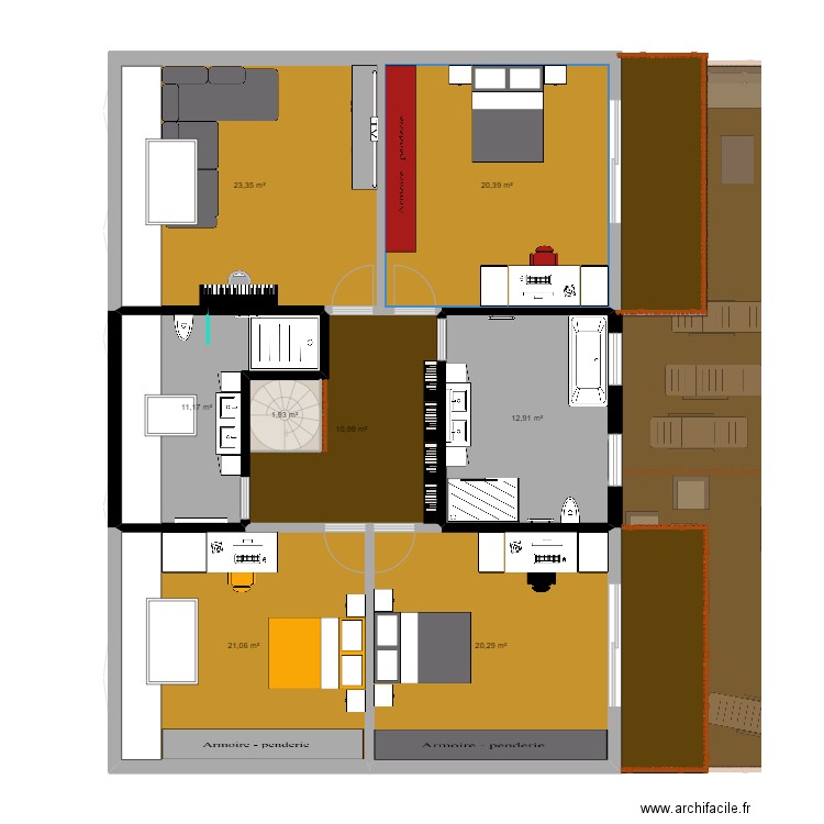 mln5. Plan de 32 pièces et 653 m2