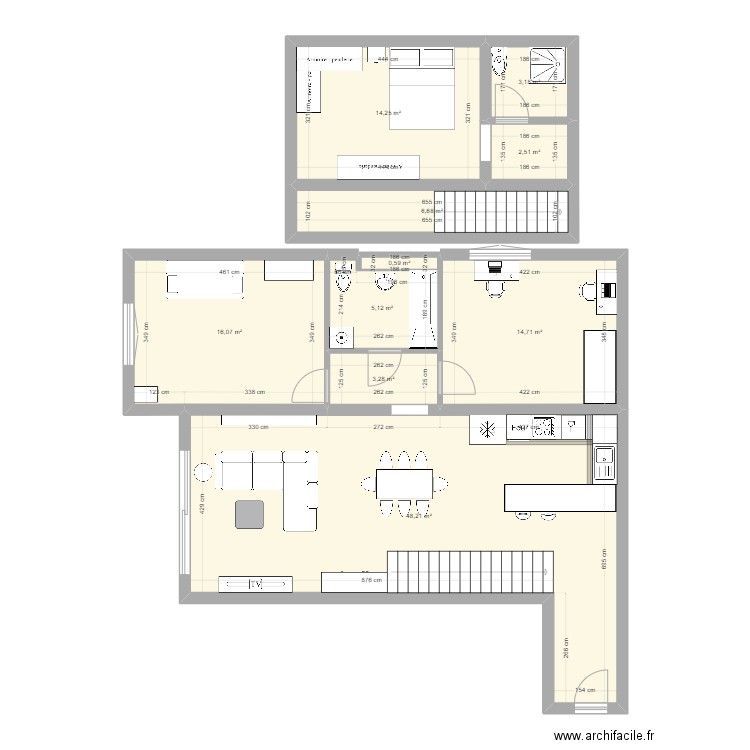 Savigny. Plan de 10 pièces et 115 m2