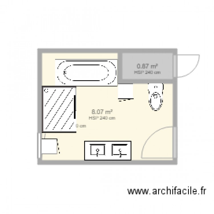 salle bain haut nouvelle. Plan de 0 pièce et 0 m2