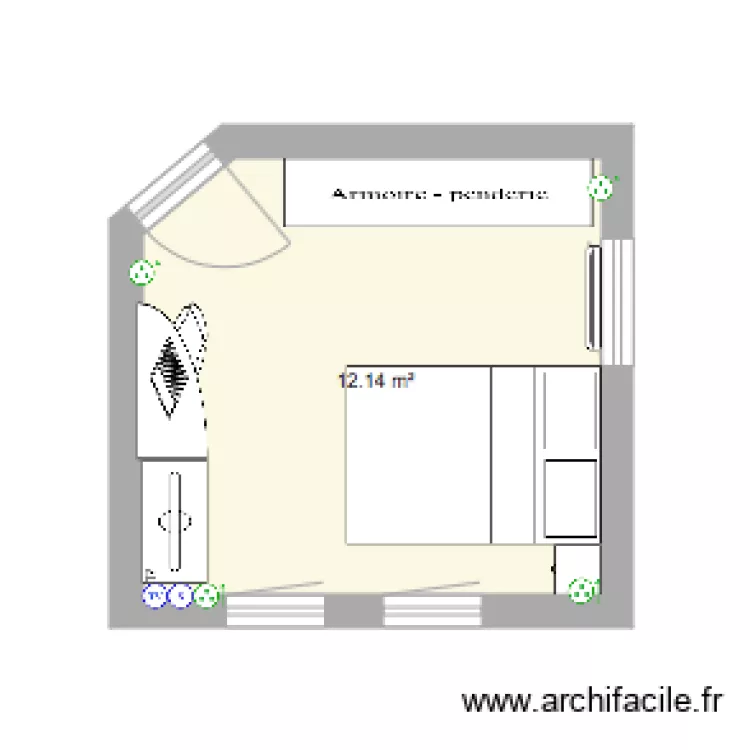 Chambre Luna. Plan de 