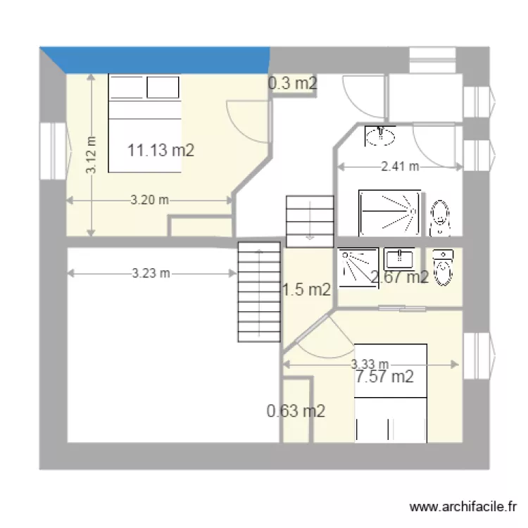 grange V14 1 er &eacute;tage 25 avril. Plan de 