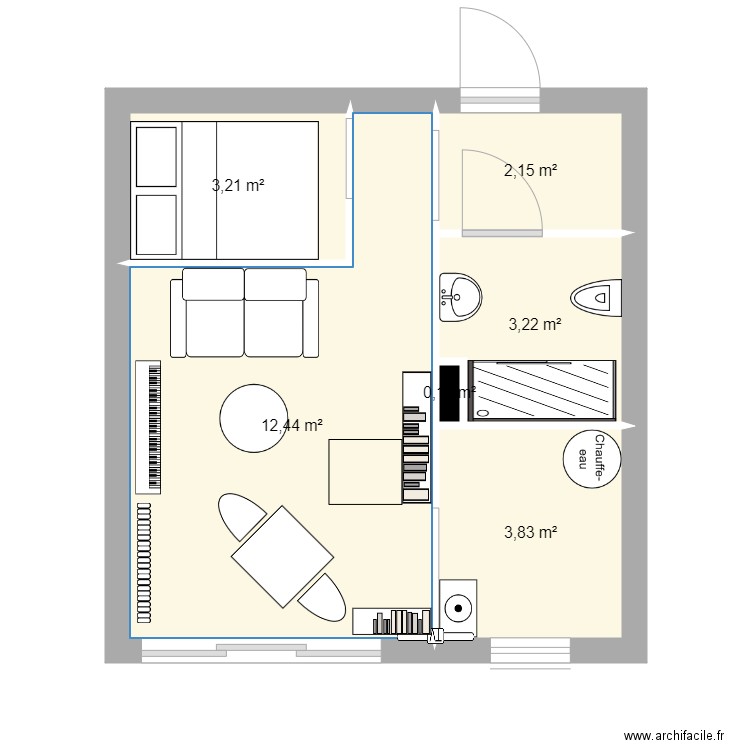 Studio Lucie 1. Plan de 0 pièce et 0 m2