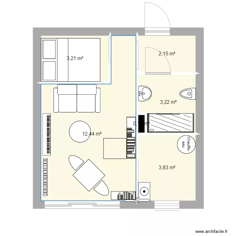 Studio Lucie 1. Plan de 