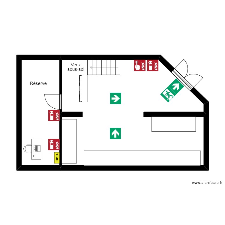 Les Canons de Vauban. Plan de 2 pièces et 50 m2