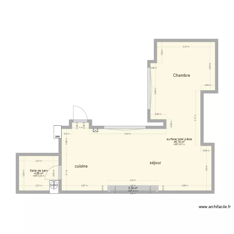  r&eacute;novation appartement 16mw. Plan de 