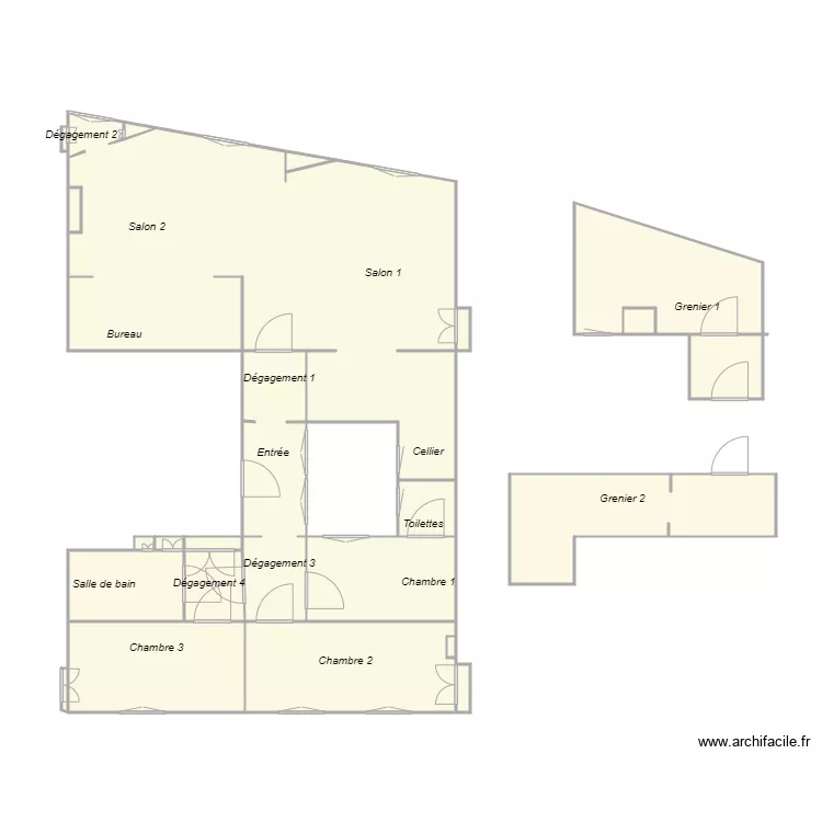 Croquis BRUT amiante. Plan de 