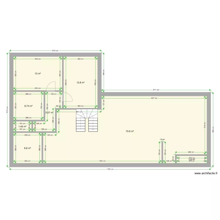 Maison en L 3. Plan de 