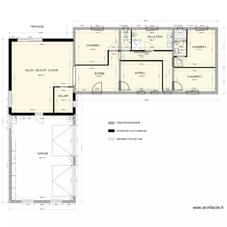 L&Eacute;GENDE DE LA R&Eacute;ALISATION DES TRAVAUX. Plan de 