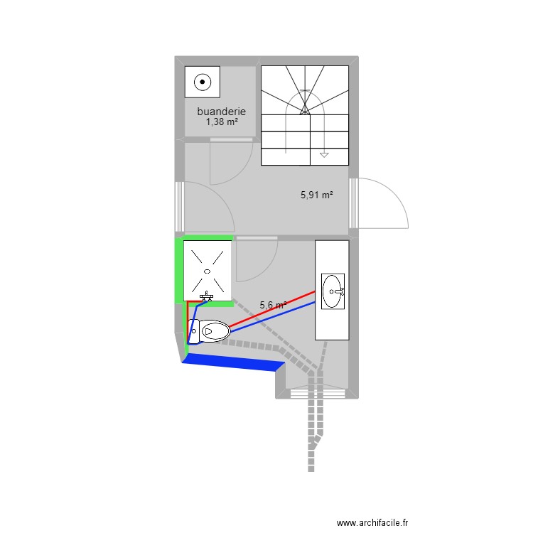 sdb et wc karin. Plan de 0 pièce et 0 m2