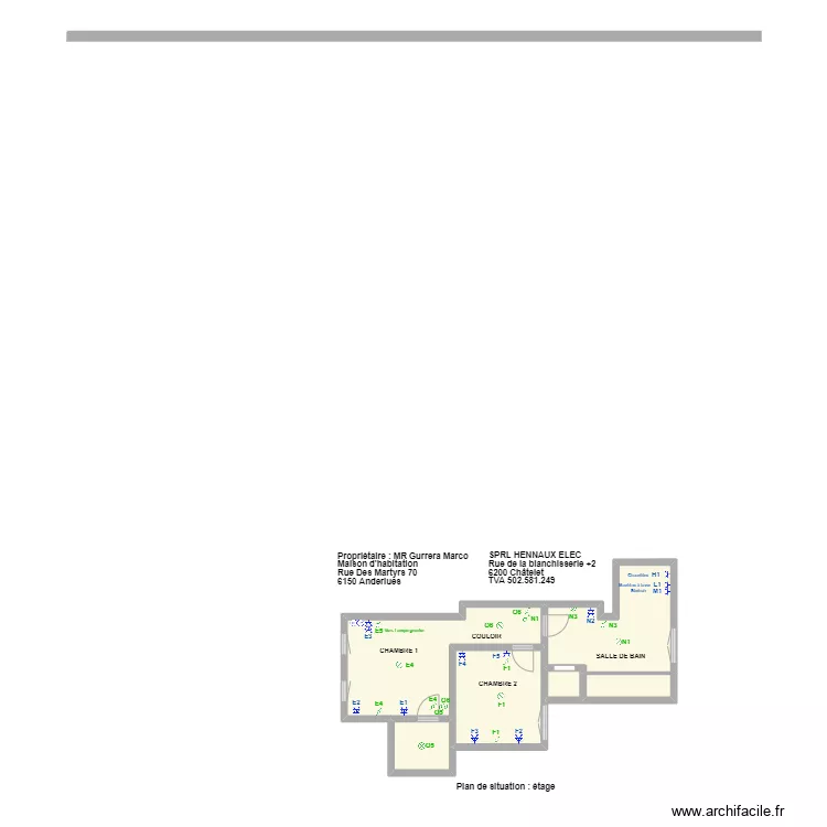 marco &eacute;tage. Plan de 