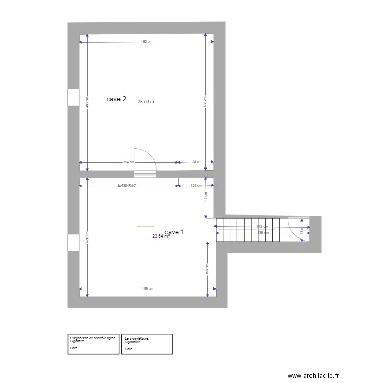 Implantation cave1. Plan de 0 pièce et 0 m2