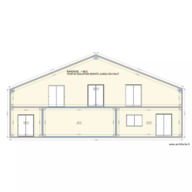 FACADE COTE PLACE DU MARCHE . Plan de 