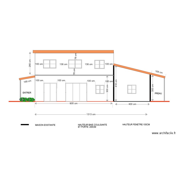 FACADE  OUEST. Plan de 0 pièce et 0 m2