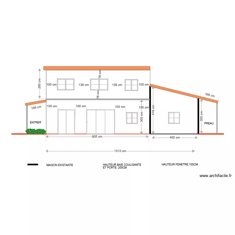 FACADE OUEST. Plan de FACADE OUEST. Plan de