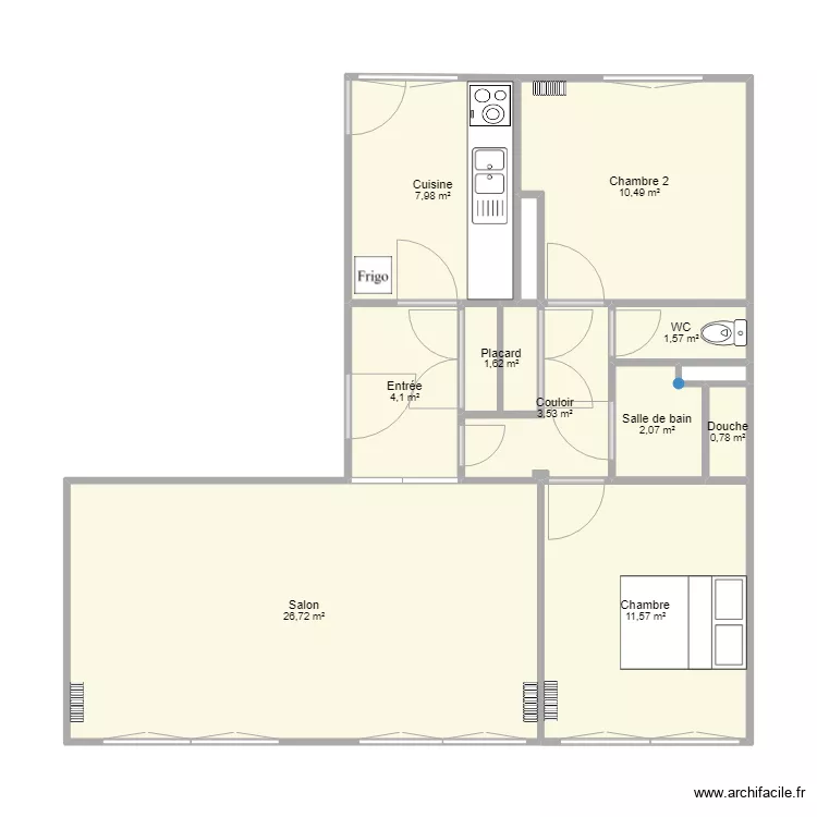 Appartement 78B Saint Helier. Plan de 