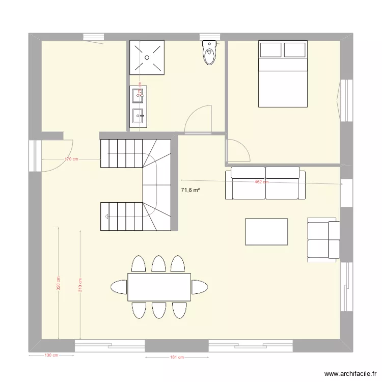 St-Girons // Am&eacute;nagement &eacute;tage. Plan de 