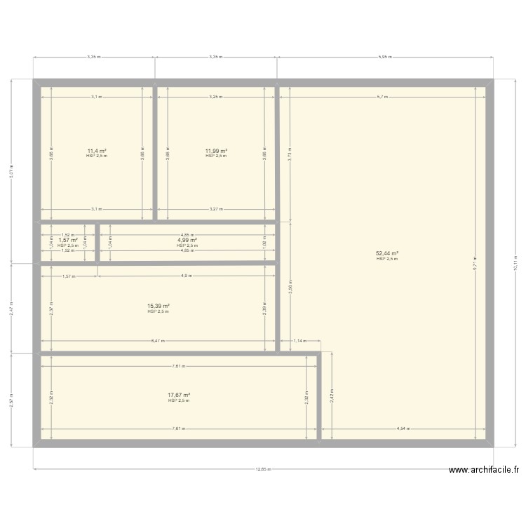 MAISON 2. Plan de 7 pièces et 115 m2